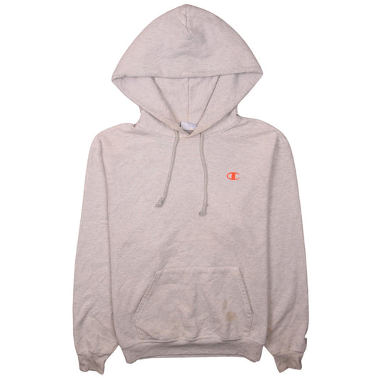 Champion Womens Beige Small Pullover Hoodie with Logo Print