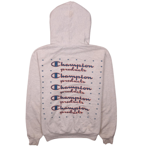 Champion Womens Beige Small Pullover Hoodie with Logo Print