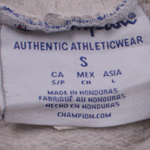 Champion Womens Beige Small Pullover Hoodie with Logo Print
