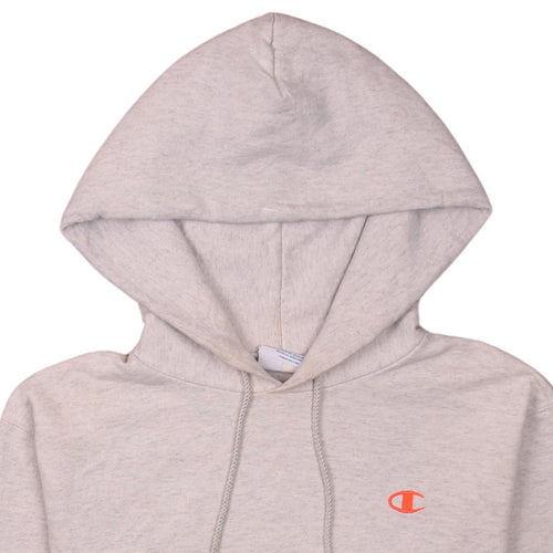 Champion Womens Beige Small Pullover Hoodie with Logo Print