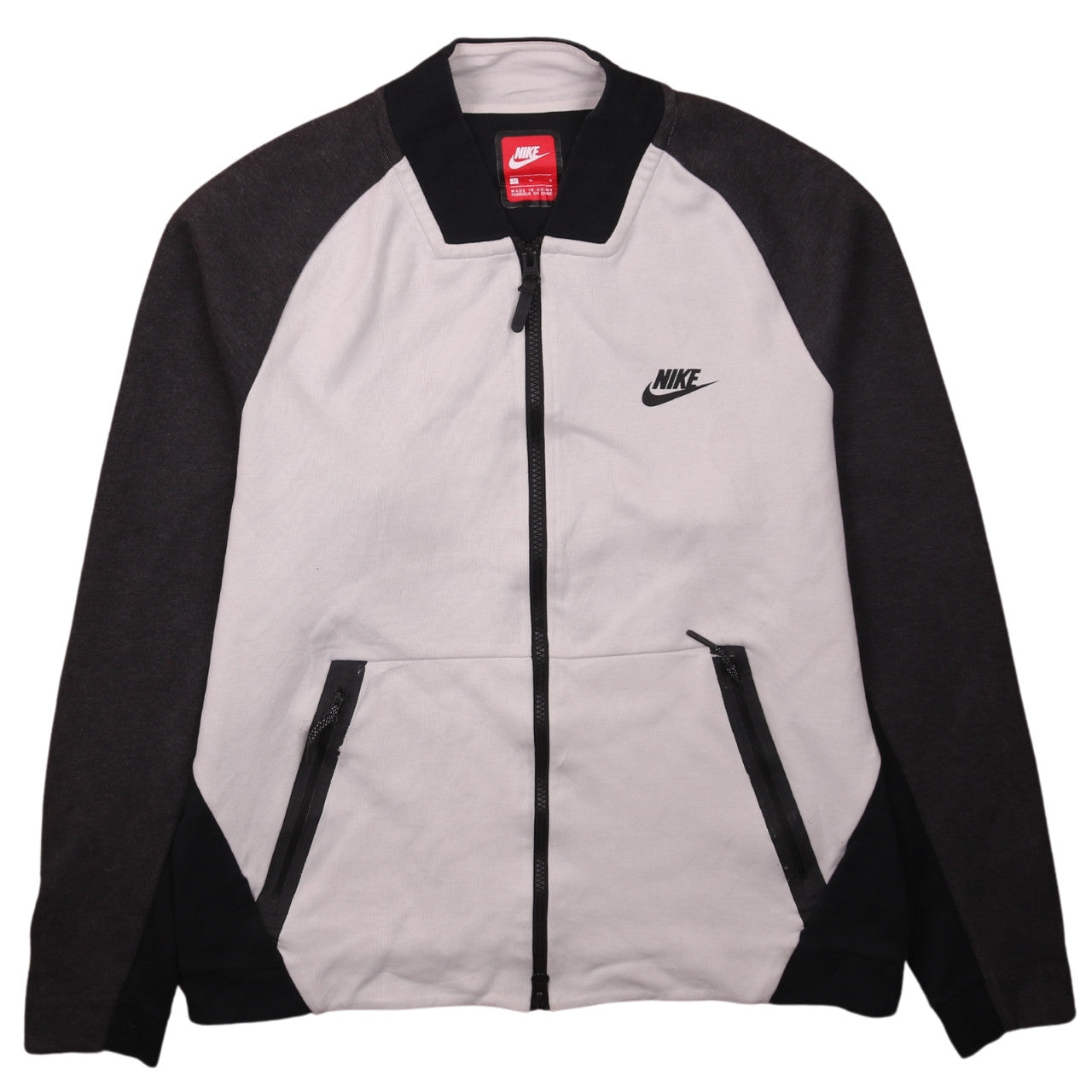 Nike Men's Black Grey Track Jacket L Lightweight Zip Sportswear