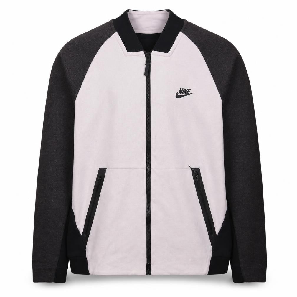 Front view of Nike Men's Black Grey Track Jacket L Lightweight Zip Sportswear