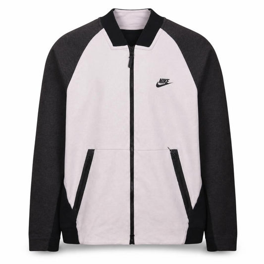 Front view of Nike Men's Black Grey Track Jacket L Lightweight Zip Sportswear