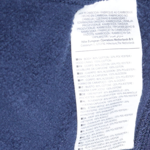Nike Men's Blue Pullover Hoodie Regular Fit Size M Fleece Sweatshirt