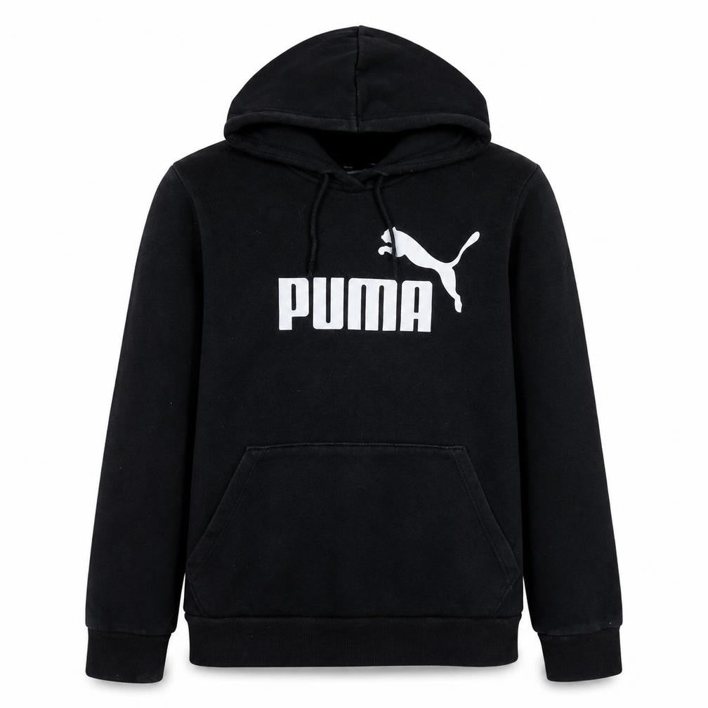 Puma Boys Black Pullover Hoodie Size 13 Years Fleece Logo Sweatshirt