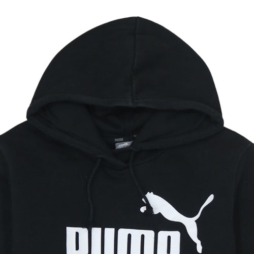 Puma Boys Black Pullover Hoodie Size 13 Years Fleece Logo Sweatshirt