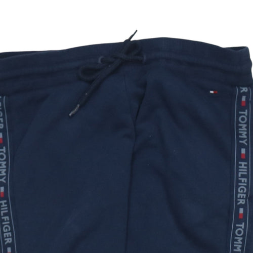Tommy Hilfiger Boys Blue Jogger Trousers Size S Elastic Waist Side Stripe