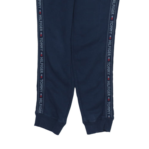 Tommy Hilfiger Boys Blue Jogger Trousers Size S Elastic Waist Side Stripe