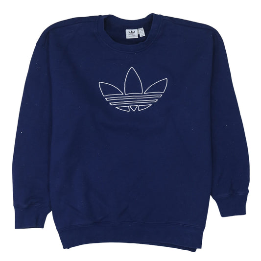 Adidas Women Navy Blue Crew Neck Pullover Sweatshirt UK 14