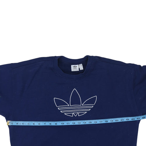Adidas Women Navy Blue Crew Neck Pullover Sweatshirt UK 14