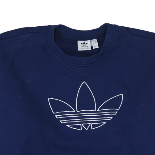Adidas Women Navy Blue Crew Neck Pullover Sweatshirt UK 14