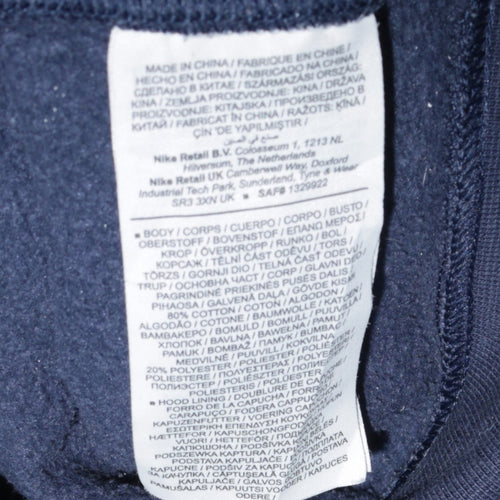 Nike Men's Blue Full Zip Hoodie Medium Fleece Sportswear