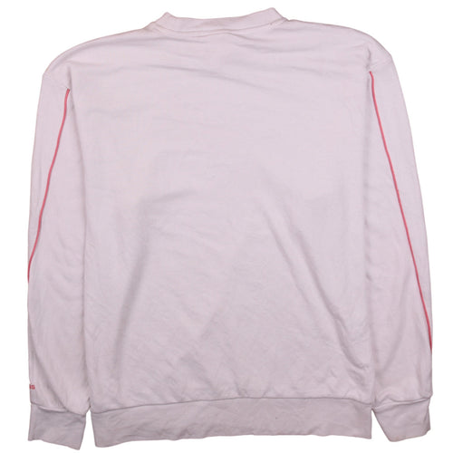 Adidas Womens Pink Crew Neck Pullover Sweatshirt L Logo Graphic