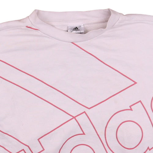 Adidas Womens Pink Crew Neck Pullover Sweatshirt L Logo Graphic