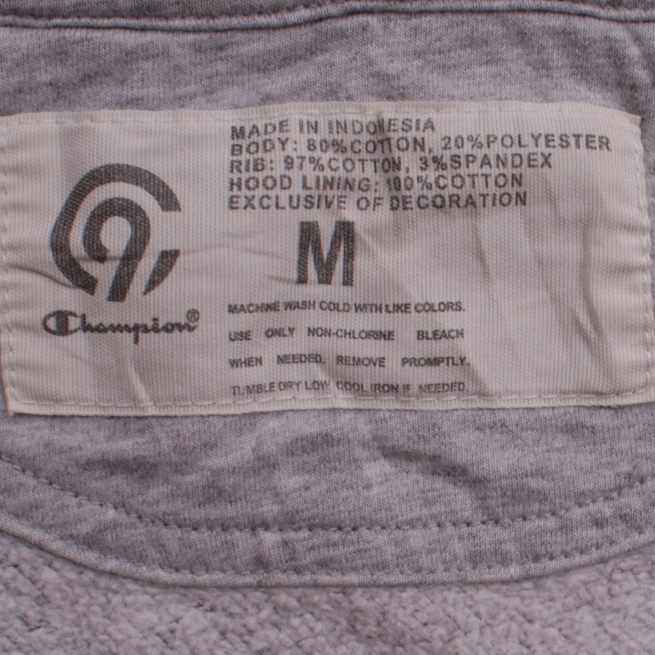 Champion Men’s Grey Full Zip Hoodie Size M Regular Fit