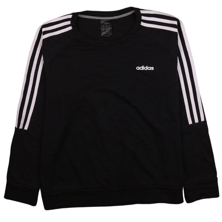 Adidas Womens Black XL Sweatshirt Crew Neck Long Sleeve Logo