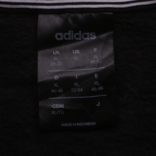 Adidas Womens Black XL Sweatshirt Crew Neck Long Sleeve Logo