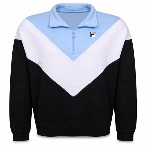 FILA Mens Multicoloured 1/2 Zip Sweatshirt L Colour Block Fleece Top