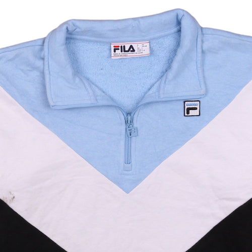 FILA Mens Multicoloured 1/2 Zip Sweatshirt L Colour Block Fleece Top