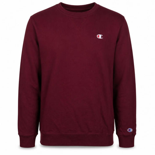 Front view of Champion Men's Red Crew Neck Pullover Sweatshirt, size M