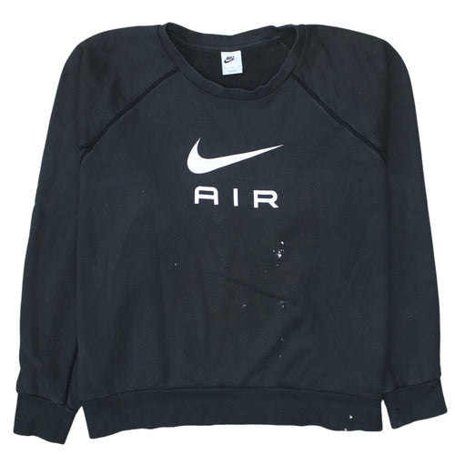 Nike Mens Black Air Logo Crew Neck Cotton Sweatshirt M