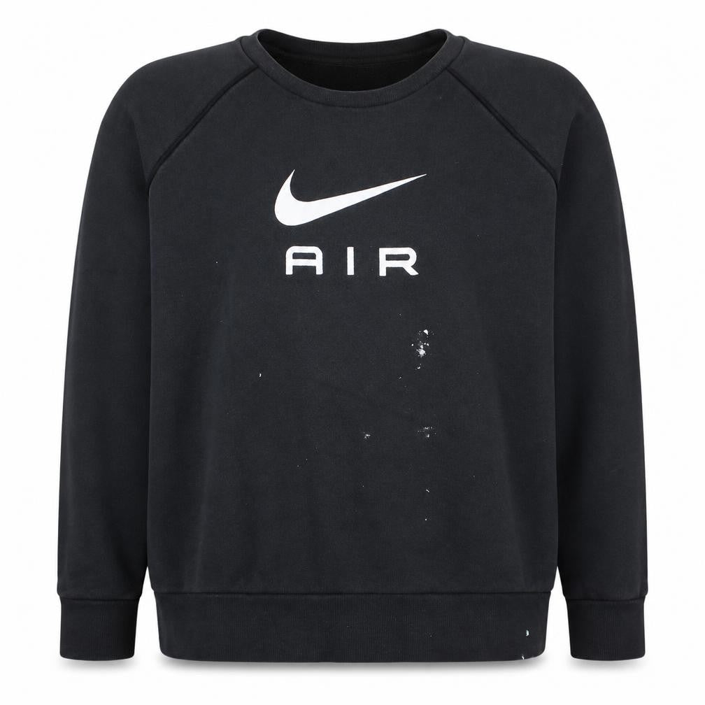 Nike Mens Black Air Logo Crew Neck Cotton Sweatshirt M