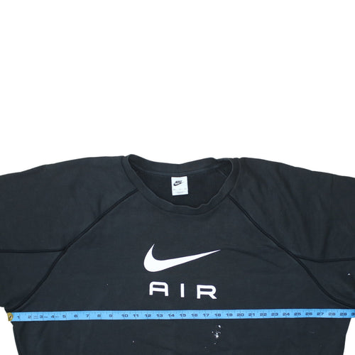 Nike Mens Black Air Logo Crew Neck Cotton Sweatshirt M