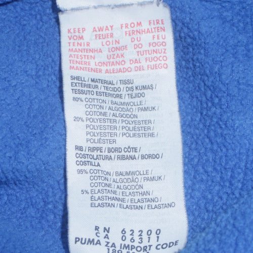 Puma Men's Blue Full Zip Hoodie M Sports Fleece Sweatshirt