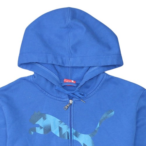 Puma Men's Blue Full Zip Hoodie M Sports Fleece Sweatshirt