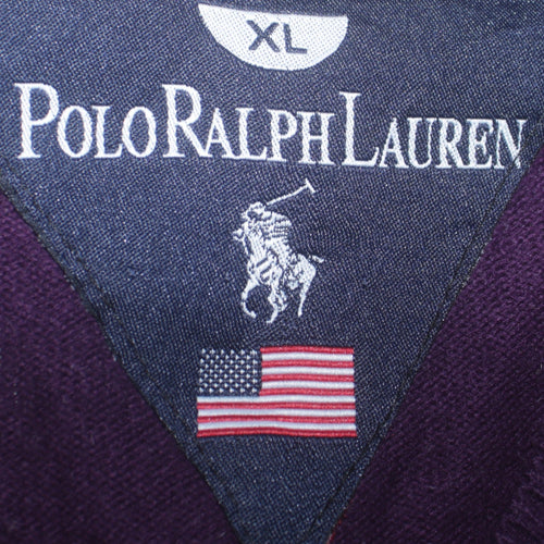 Polo Ralph Lauren Men’s Purple V-Neck Cotton Jumper XL