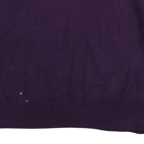 Polo Ralph Lauren Men’s Purple V-Neck Cotton Jumper XL