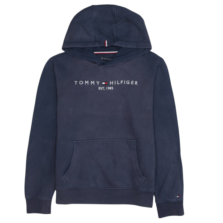 Tommy Hilfiger Boys Navy Blue Hoodie Size 164 Pullover Fleece Sweatshirt