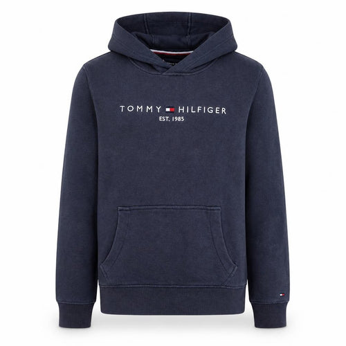 Tommy Hilfiger Boys Navy Blue Hoodie Size 164 Pullover Fleece Sweatshirt