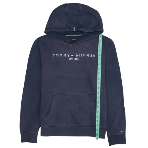 Tommy Hilfiger Boys Navy Blue Hoodie Size 164 Pullover Fleece Sweatshirt