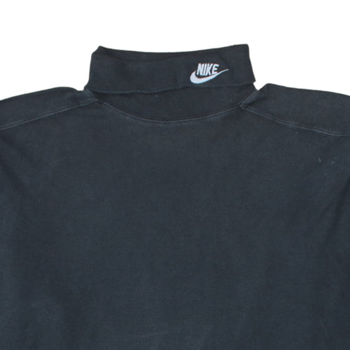 Nike Men's Black 2XL High Neck Pullover Sweatshirt Retro Logo