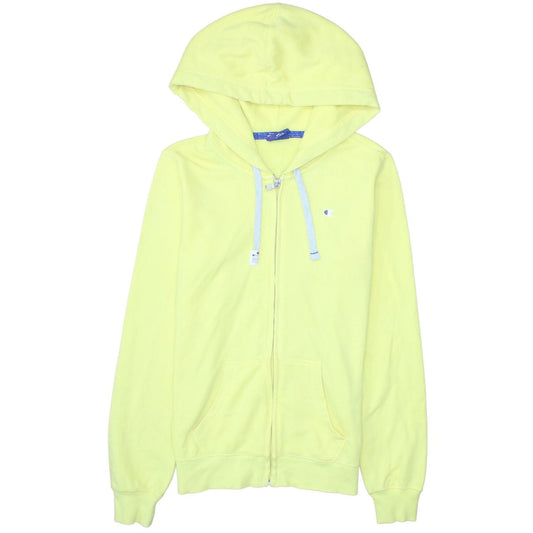 Champion Women Yellow Full Zip Hoodie Small Cotton Blend