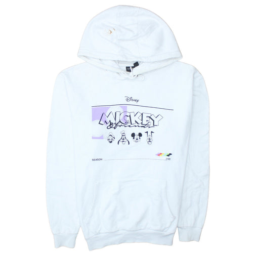 Disney Men's White 2XL Pullover Hoodie Mickey Friends Graphic Print