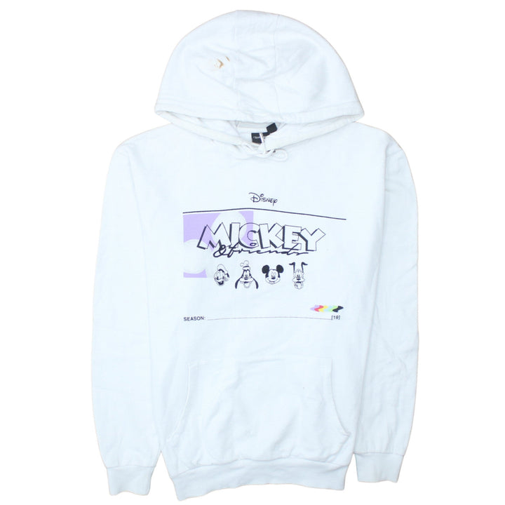Disney Men's White 2XL Pullover Hoodie Mickey Friends Graphic Print