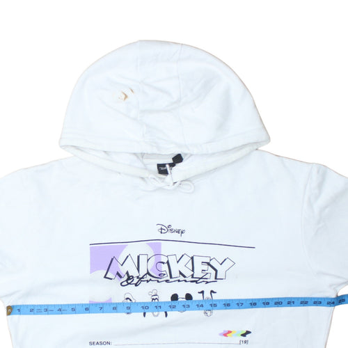 Disney Men's White 2XL Pullover Hoodie Mickey Friends Graphic Print