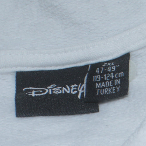 Disney Men's White 2XL Pullover Hoodie Mickey Friends Graphic Print