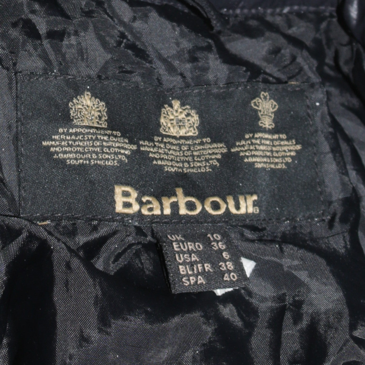 Barbour Womens Black Quilted Mid-Length Jacket Size 10