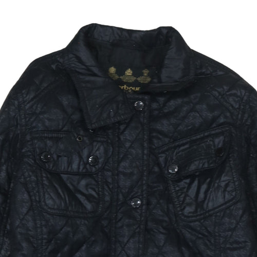 Barbour Womens Black Quilted Mid-Length Jacket Size 10