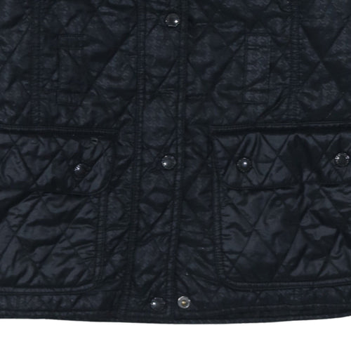 Barbour Womens Black Quilted Mid-Length Jacket Size 10