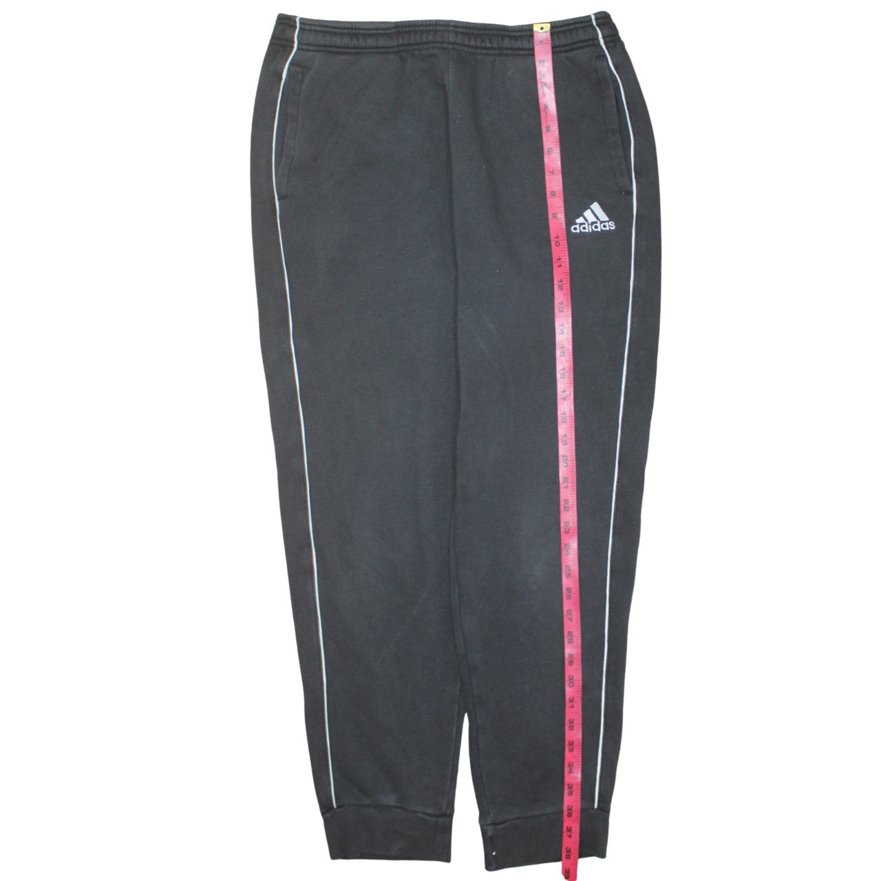 Adidas Men's Black Joggers L Regular Fit Elastic Waist Tapered