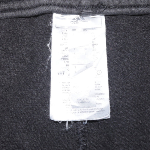 Adidas Men's Black Joggers L Regular Fit Elastic Waist Tapered