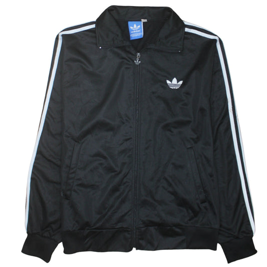 Adidas Men's Black Track Jacket Size L Full Zip Retro Sportswear