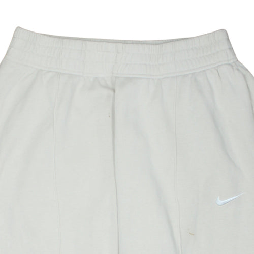 Nike Women's White Fleece Sweatpants Small Elastic Waist Logo