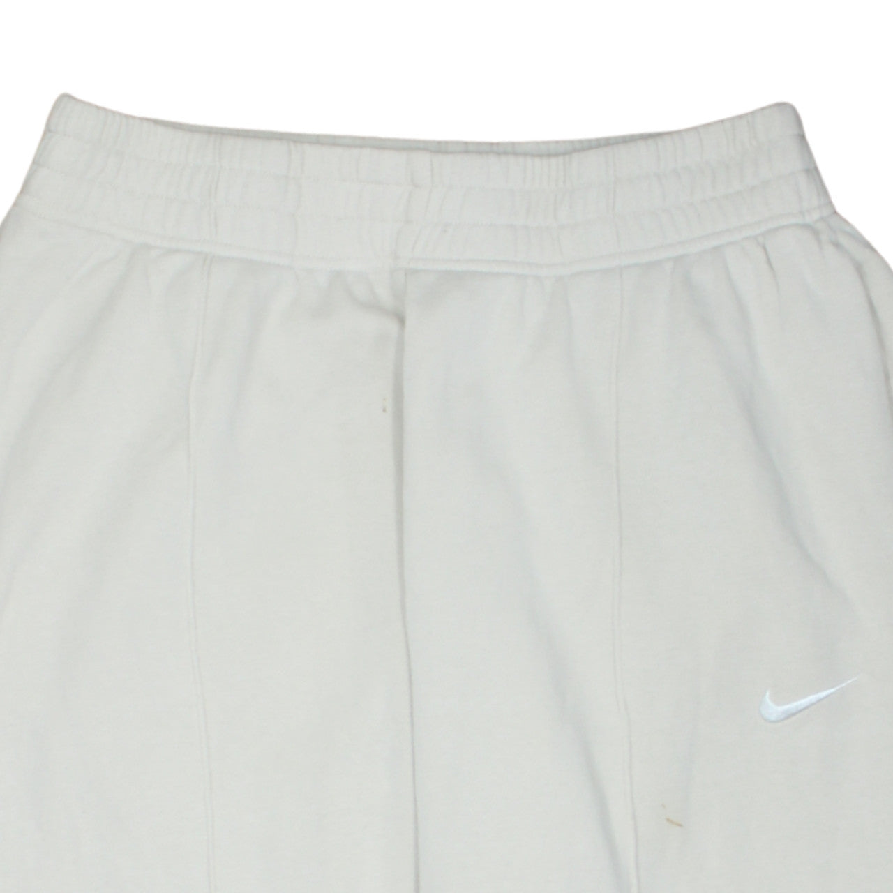 Nike Women's White Fleece Sweatpants Small Elastic Waist Logo