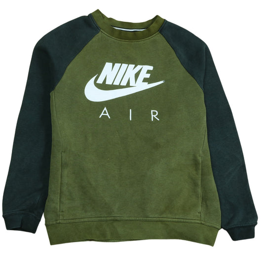 Nike Men’s Green Air Logo Crew Neck Pullover Sweatshirt Small