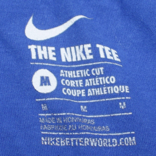 Nike Men's Blue Athletic Fit Graphic Logo T-Shirt Size M